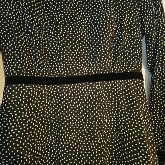 Lulus Floral To See Black Polka Dot Long Sleeve Mini Dress Size medium NWT - Picture 6 of 10